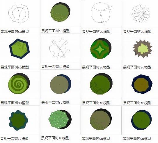 SketchUp Material Model: Landscape Plane Tree and Plant Components