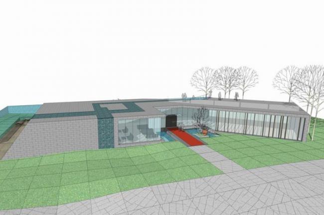 SketchUp Business Model: Modern Multi-Story Commercial Building for Hangzhou Poly Sales Office