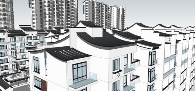 SketchUp Residential Models: High-Rise Buildings and Modern Chinese-Style Homes