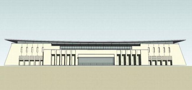 SketchUp Design: Multi-Story High-Speed Railway Station and Bridge in Modern Style