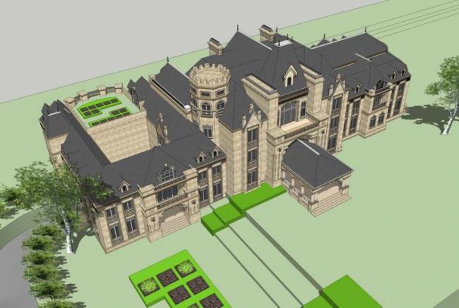SketchUp Business Model: Multi-Story Clubhouse and Commercial Building in French Classical Style