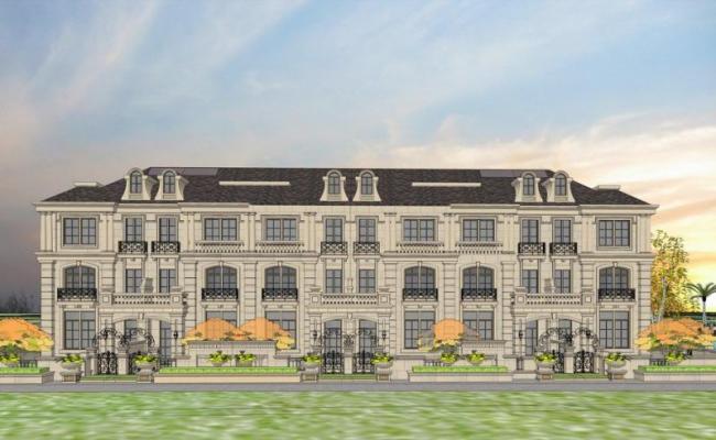 SketchUp Business Model: Multi-Story Streetfront Commercial Townhouse in French Classical Style
