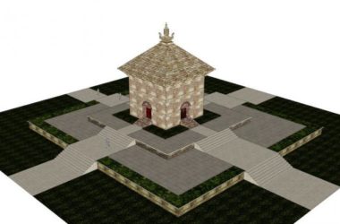 SketchUp Model: Classical Four-Gate Landscape Tower Design-BIM WORLD