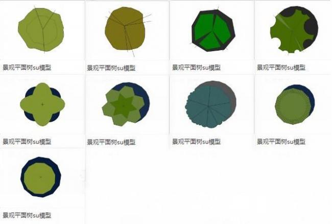 SketchUp Material Models: Flat Trees and Landscape Plant Components