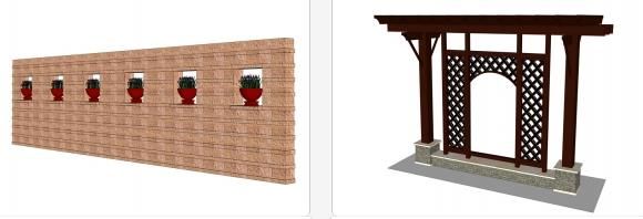 SketchUp Materials for Landscape Walls and Modern Flower Bowls: Essential Component Guide