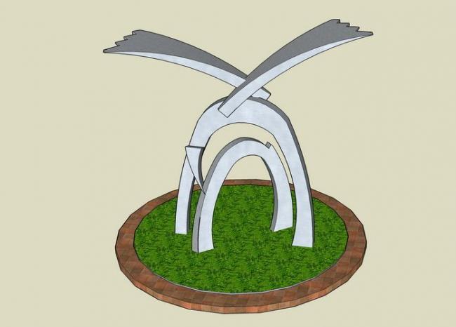 SketchUp Material Model: Abstract Sculpture and Landscape Components