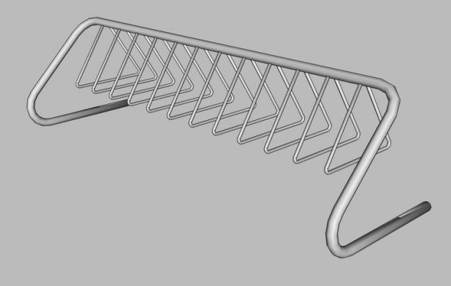 SketchUp Material Models: Bicycle Frames, Parking Racks, Single Frames, and Modern Components