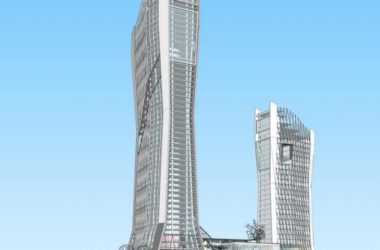SketchUp Complex Model: Modern Ultra-High-Rise Office with Ground Floor Commercial Spaces-BIM WORLD