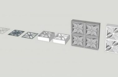 SketchUp Material Model: Hollow Carved Stone Wall and Brick Landscape Components-BIM WORLD