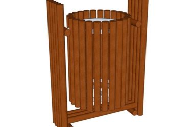 SketchUp Material Model: Wooden Trash Bin Texture Component-BIM WORLD