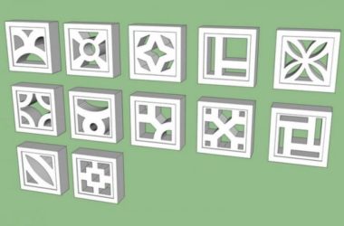 SketchUp Material Model: Lawn Brick Landscape Component-BIM WORLD