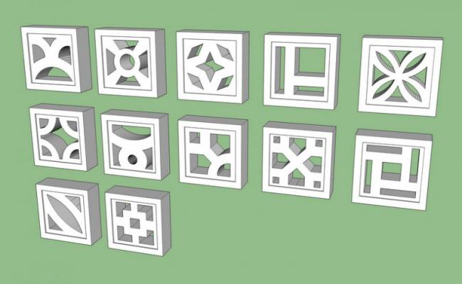 SketchUp Material Model: Lawn Brick Landscape Component