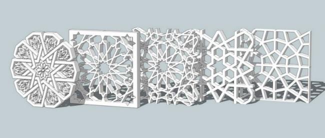 SketchUp Material Model: Islamic Pattern for Landscape Design
