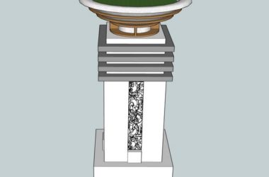 SketchUp Material Model: European Floral Bowl Landscape Component-BIM WORLD