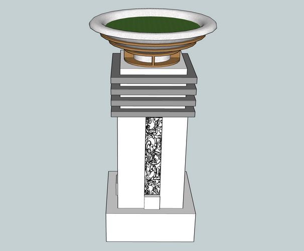 SketchUp Material Model: European Floral Bowl Landscape Component