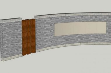 Modern Arc Wall Landscape Materials for SketchUp Models-BIM WORLD