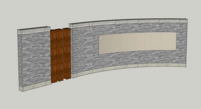 Modern Arc Wall Landscape Materials for SketchUp Models