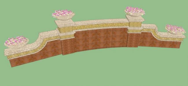 SketchUp Material Model | European Wall Landscape Components