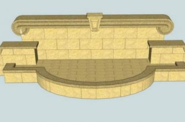 SketchUp Material Model: European Wall and Low Landscape Wall Components-BIM WORLD