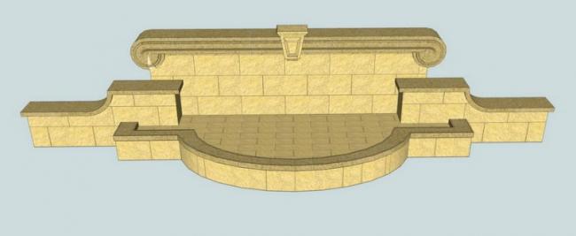 SketchUp Material Model: European Wall and Low Landscape Wall Components