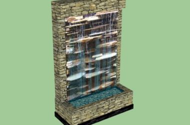 SketchUp Material Models: Modern Waterfall Walls and Landscape Components-BIM WORLD