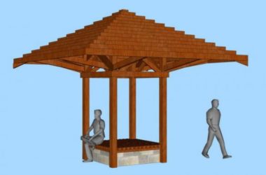 SketchUp Models: Leisure Wooden Pavilions and Landscape Sketches-BIM WORLD