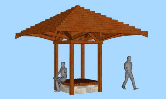 SketchUp Models: Leisure Wooden Pavilions and Landscape Sketches