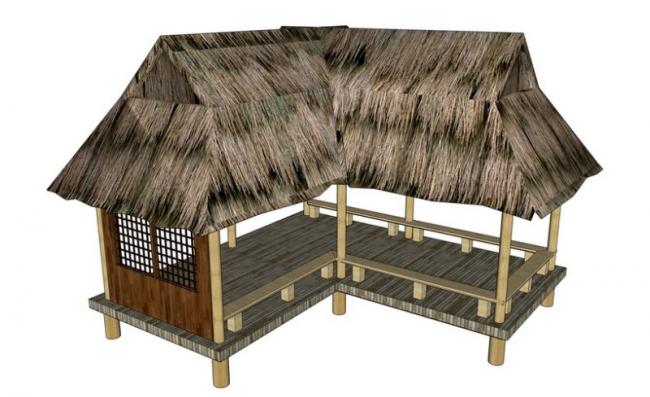 SketchUp Models of Southeast Asian-Style Pavilions and Classical Landscape Sketches