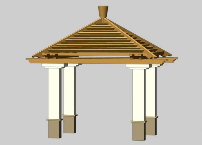SketchUp Model: European Classical Style Landscape Pavilion Design