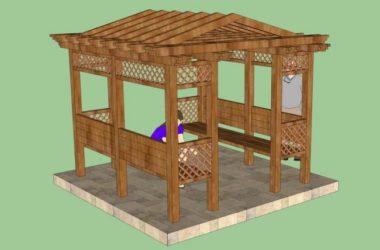 SketchUp Model: Wooden Pavilion for Leisure and Landscape Design-BIM WORLD