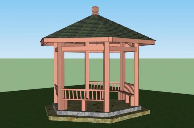 Leisure Landscape Pavilion Sketch Model in SketchUp