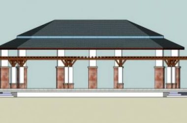 SketchUp Model: Landscape Pavilions with Flower Shelves and Detailed Sketches-BIM WORLD