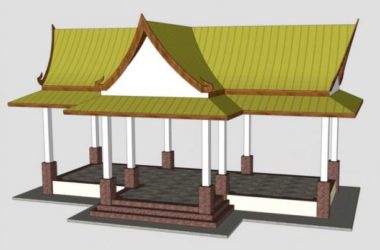 Southeast Asian Style Pavilion Sketches and Landscape Models in SketchUp-BIM WORLD