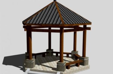 Chinese-Style Leisure Pavilion Sketch Model in SketchUp-BIM WORLD