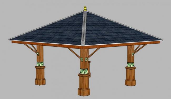 SketchUp Model: Landscape Pavilion Design