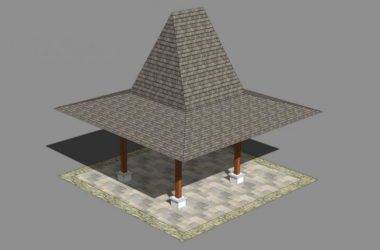 SketchUp Model: Southeast Asian Classical Style Pavilions and Sketches-BIM WORLD