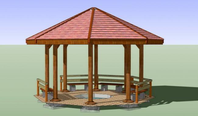 Leisure Pavilion Landscape Components | SketchUp Model and Materials