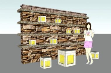 SketchUp Materials: Modern Landscape Wall Components-BIM WORLD
