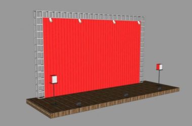 SketchUp Material Model: Outdoor Stage Background Wall Landscape Component-BIM WORLD