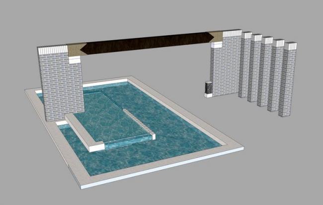 SketchUp Material Models for Pool and Landscape Wall Components