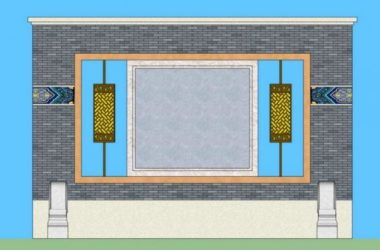 SketchUp Material Model: Chinese Landscape Wall Component-BIM WORLD