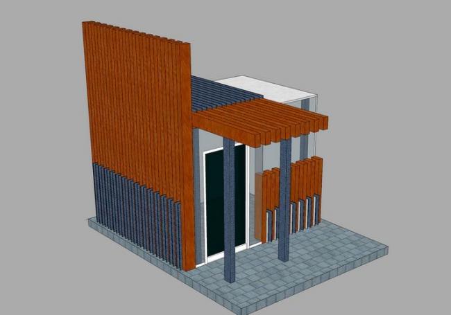 Modern SketchUp Model: Security Pavilion, Guard Room, and Gatehouse Components