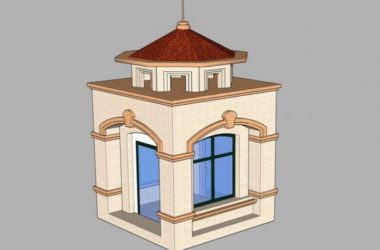 European-Style Security Pavilion Sketch Model | Classical Gate Guard Room Material Components-BIM WORLD