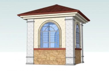 European-Style Security Pavilion Sketch Model with Classical Design Elements-BIM WORLD