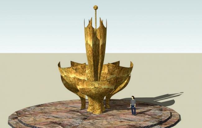 SketchUp Material Model: Square Sculpture Landscape Component