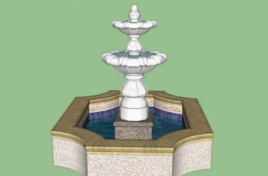 SketchUp Materials: European Water Fountain Landscape Components-BIM WORLD