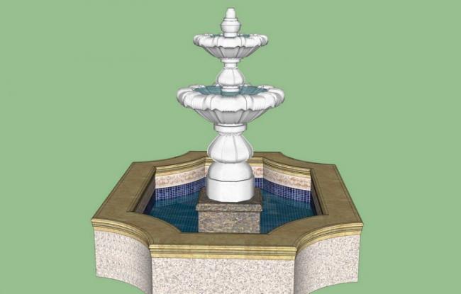 SketchUp Materials: European Water Fountain Landscape Components