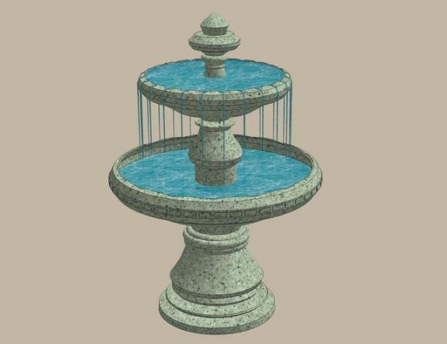 SketchUp Material Model: European Waterfall and Landscape Scene Components