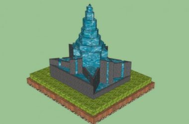 SketchUp Material Model: Modern Waterscape Waterfall Landscape Component-BIM WORLD