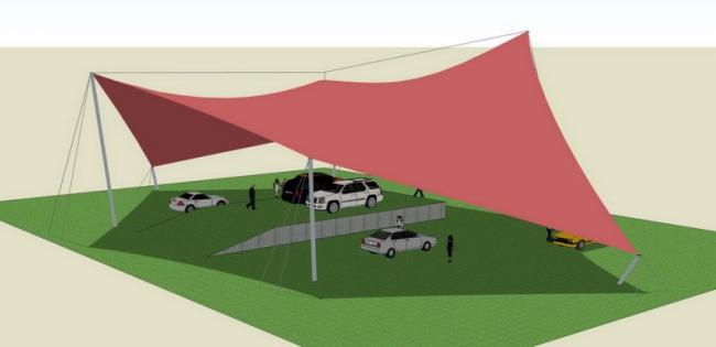 SketchUp Material Model: Stretch Film Landscape Component for Parking Lots
